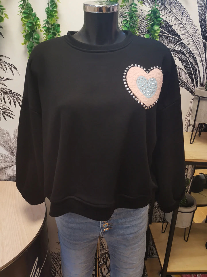 SWEAT OVERSIZE COEUR STRASS AZARA